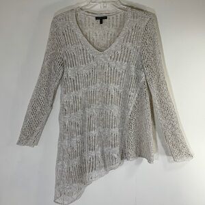 Eileen Fisher Small Loose Knit Asymmetric Sweater.